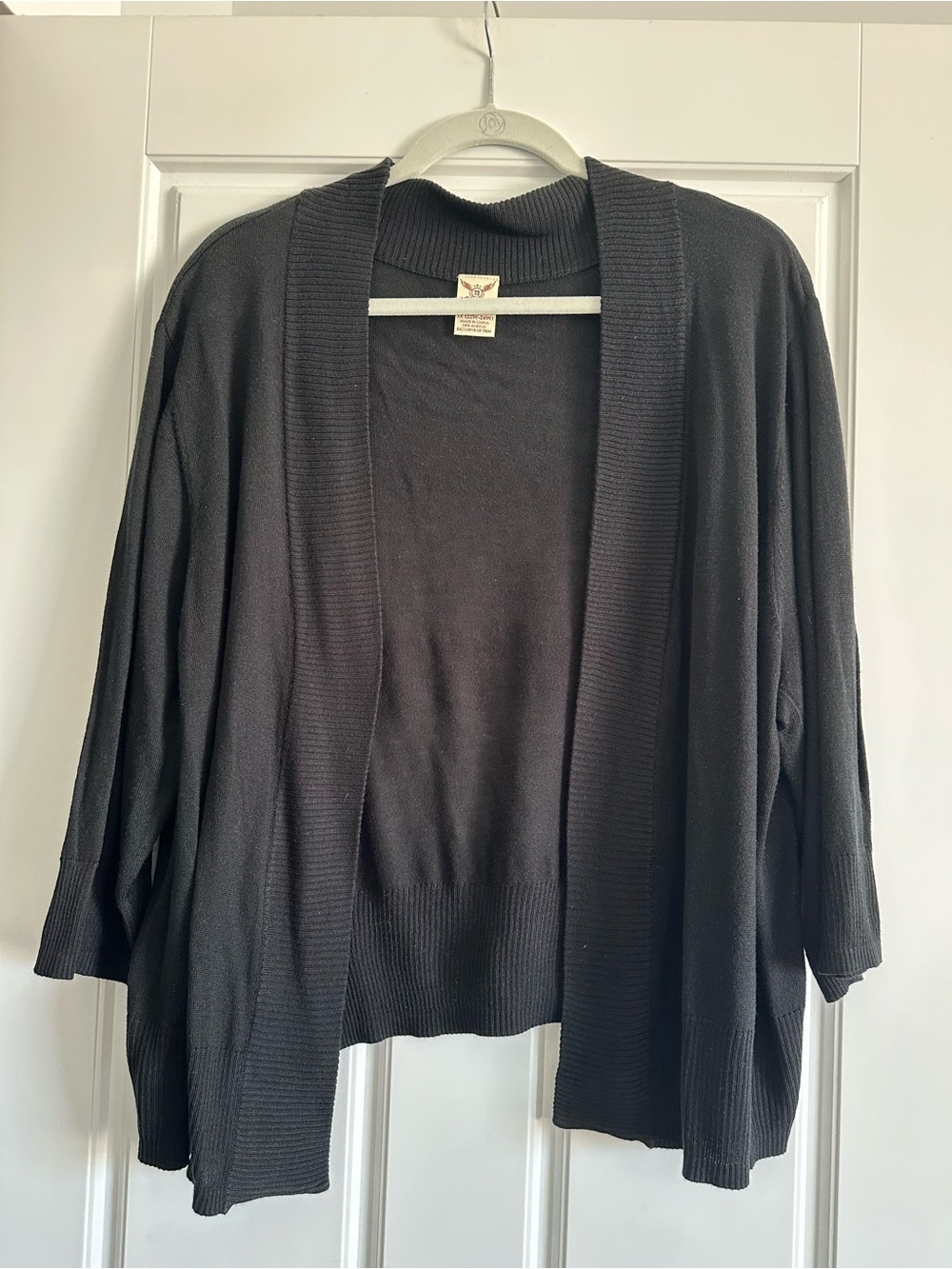 Faded Glory 3X black Open-Front Women's Cardigan